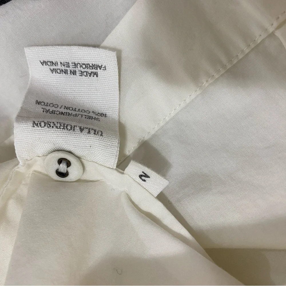Ulla‎ Johnson Elva White Cotton Poplin Puff Sleeve, Size 2, MSRP $275
